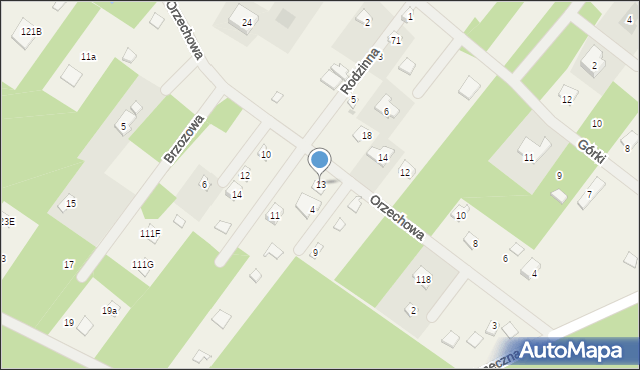Brwilno Dolne, Orzechowa, 13, mapa Brwilno Dolne