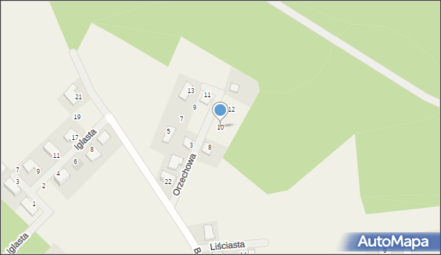 Brynek, Orzechowa, 10, mapa Brynek