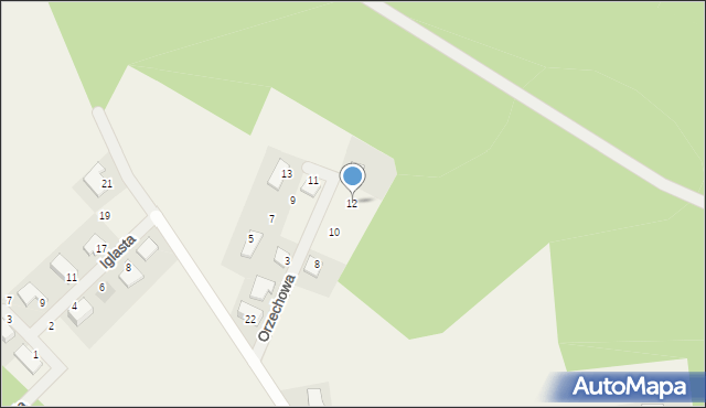 Brynek, Orzechowa, 12, mapa Brynek