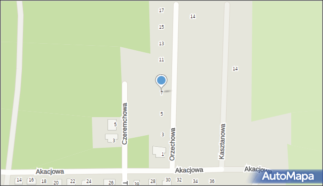 Brzeg Dolny, Orzechowa, 7, mapa Brzeg Dolny