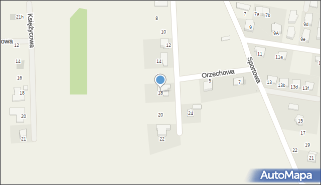 Brzezia Łąka, Orzechowa, 18, mapa Brzezia Łąka