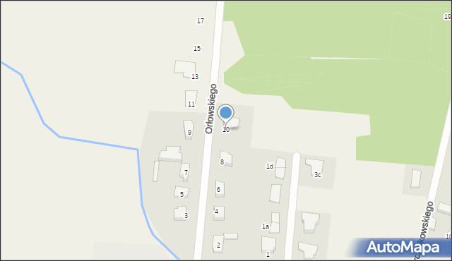 Brzezie k. Sulechowa, Orłowskiego Aleksandra, 10, mapa Brzezie k. Sulechowa