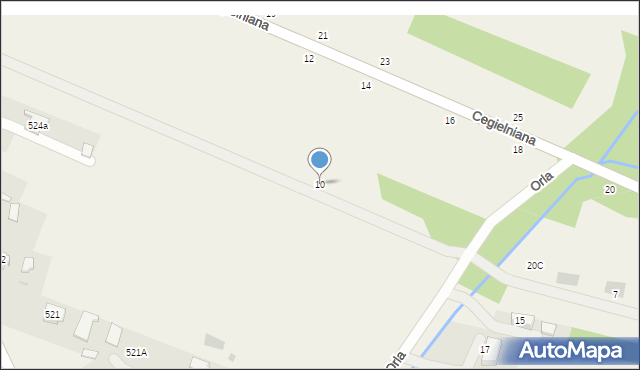 Budy Głogowskie, Orla, 10, mapa Budy Głogowskie