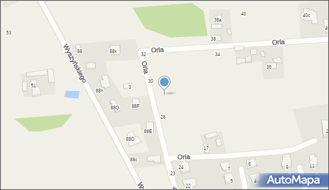 Budziska, Orla, 28a, mapa Budziska