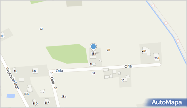 Budziska, Orla, 38a, mapa Budziska