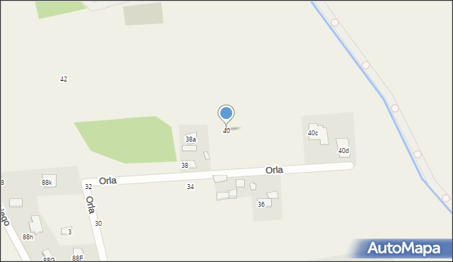 Budziska, Orla, 40, mapa Budziska