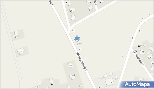 Budziska, Orla, 8, mapa Budziska