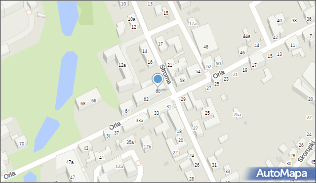 Bydgoszcz, Orla, 60, mapa Bydgoszczy