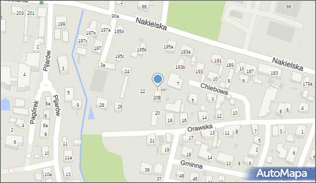 Bydgoszcz, Orawska, 20C, mapa Bydgoszczy