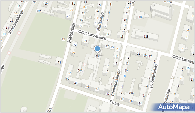 Bytom, Orląt Lwowskich, 29, mapa Bytomia