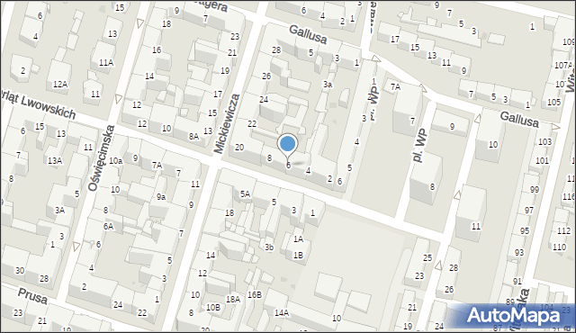 Bytom, Orląt Lwowskich, 6, mapa Bytomia