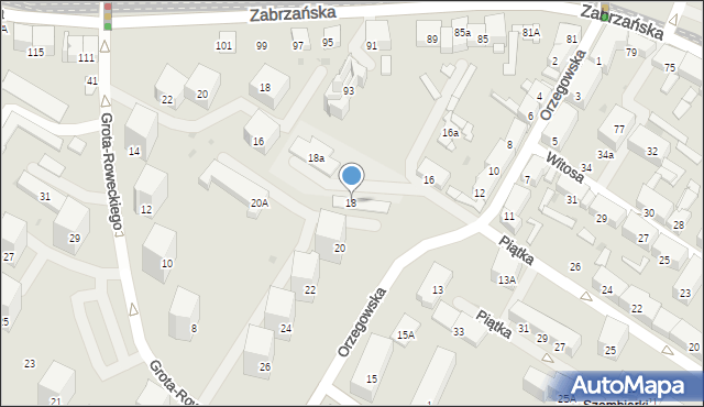 Bytom, Orzegowska, 18, mapa Bytomia