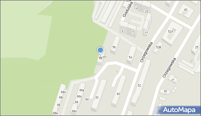 Bytom, Orzegowska, 58, mapa Bytomia