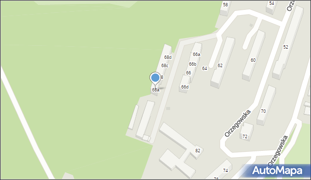 Bytom, Orzegowska, 68a, mapa Bytomia