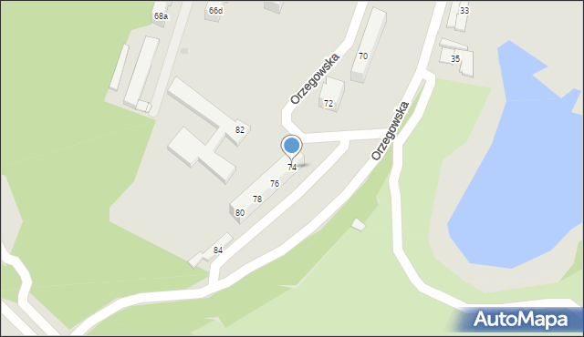 Bytom, Orzegowska, 74, mapa Bytomia