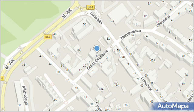 Chełm, Orlicz-Dreszera Gustawa, gen., 6, mapa Chełma