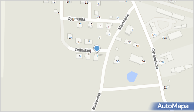 Chełm, Orlińskiej Wandy, 1, mapa Chełma