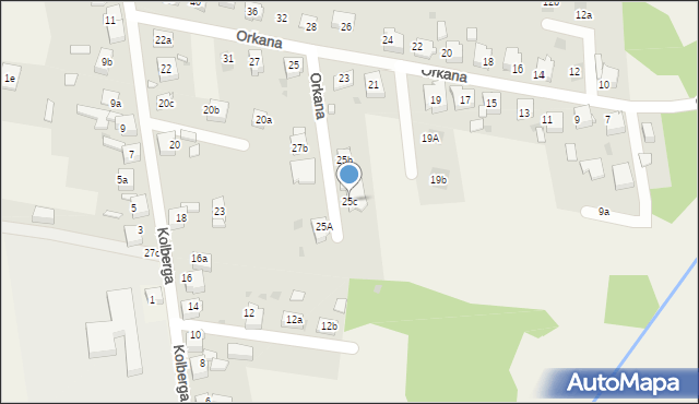 Chełm Śląski, Orkana Władysława, 25c, mapa Chełm Śląski