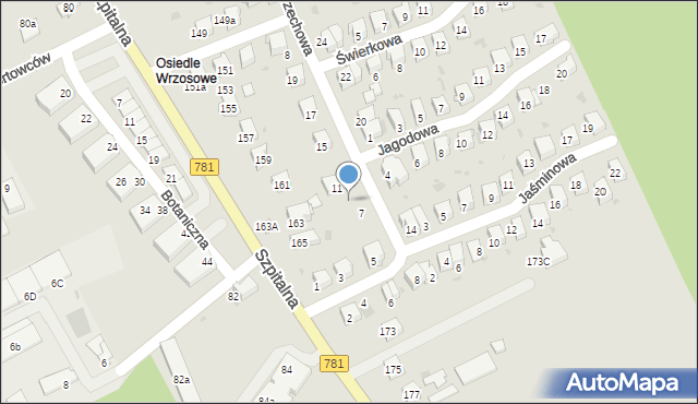 Chrzanów, Orzechowa, 9, mapa Chrzanów