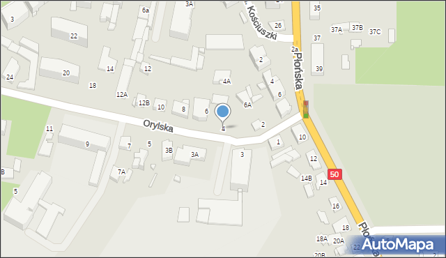 Ciechanów, Orylska, 4, mapa Ciechanów