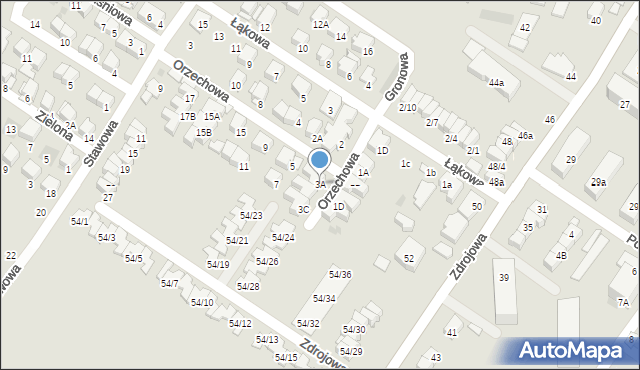 Ciechocinek, Orzechowa, 3A, mapa Ciechocinek