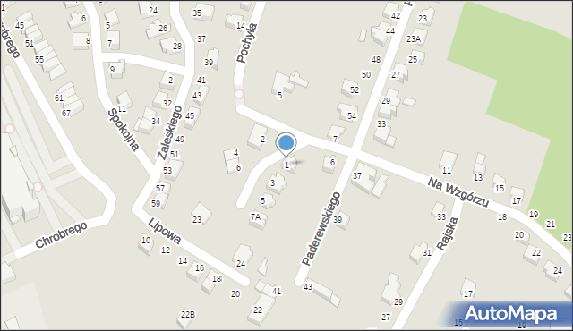 Cieszyn, Orzechowa, 1, mapa Cieszyna
