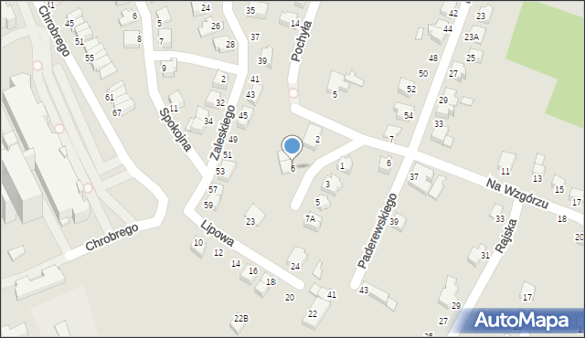 Cieszyn, Orzechowa, 6, mapa Cieszyna