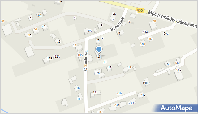 Ćwiklice, Orzechowa, 13, mapa Ćwiklice