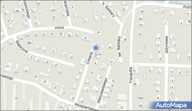 Czechowice-Dziedzice, Orkana Władysława, 10, mapa Czechowic-Dziedzic