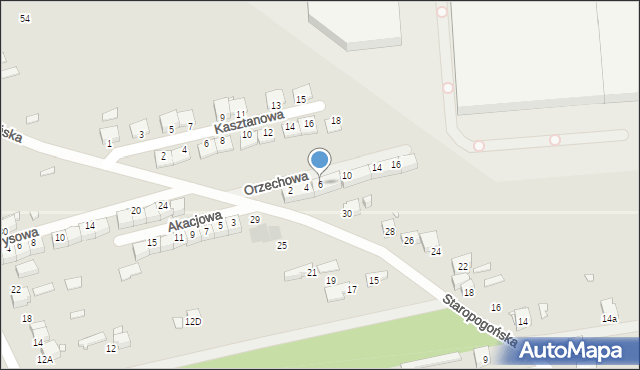 Czeladź, Orzechowa, 6, mapa Czeladź