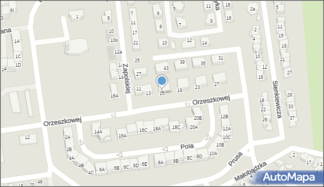 Czeladź, Orzeszkowej Elizy, 15, mapa Czeladź