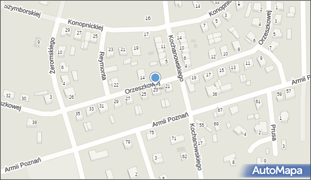 Czerniejewo, Orzeszkowej Elizy, 23, mapa Czerniejewo