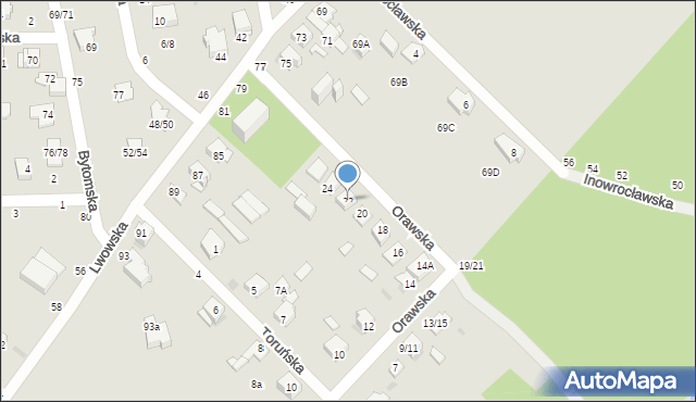 Częstochowa, Orawska, 22, mapa Częstochowy