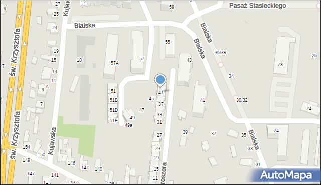Częstochowa, Orlicz-Dreszera Gustawa, gen., 41, mapa Częstochowy