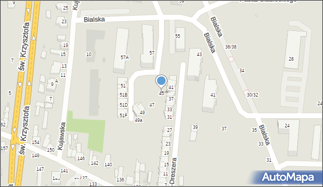 Częstochowa, Orlicz-Dreszera Gustawa, gen., 45, mapa Częstochowy