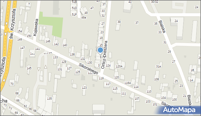 Częstochowa, Orlicz-Dreszera Gustawa, gen., 7, mapa Częstochowy