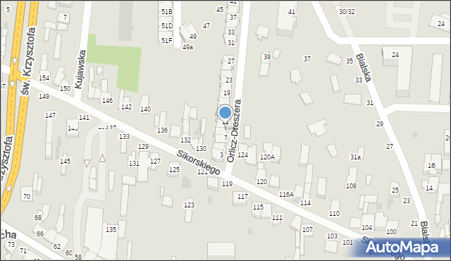 Częstochowa, Orlicz-Dreszera Gustawa, gen., 9, mapa Częstochowy