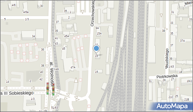 Częstochowa, Orzechowskiego Stanisława, 13, mapa Częstochowy