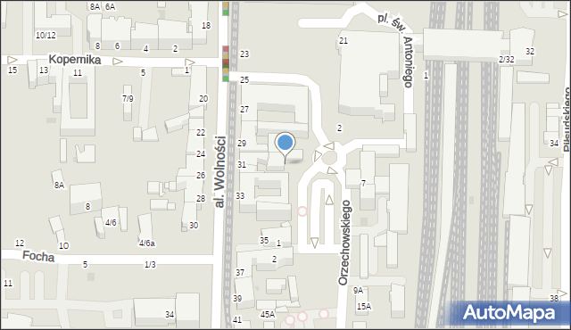 Częstochowa, Orzechowskiego Stanisława, 3, mapa Częstochowy