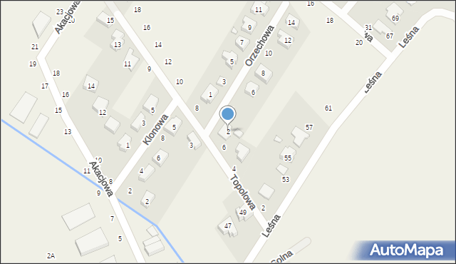 Dąbrowa, Orzechowa, 2, mapa Dąbrowa