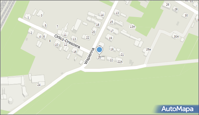 Dąbrowa Górnicza, Orlicz-Dreszera Gustawa, gen., 20, mapa Dąbrowa Górnicza