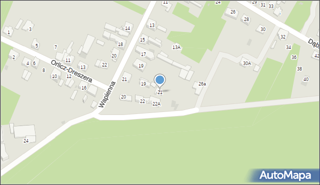 Dąbrowa Górnicza, Orlicz-Dreszera Gustawa, gen., 21, mapa Dąbrowa Górnicza