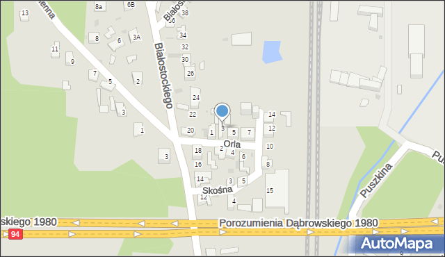 Dąbrowa Górnicza, Orla, 3, mapa Dąbrowa Górnicza