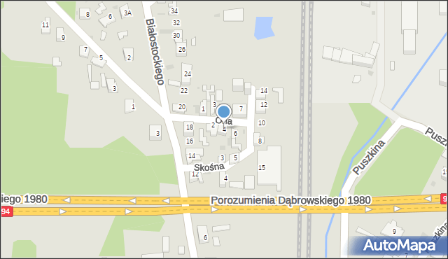 Dąbrowa Górnicza, Orla, 4, mapa Dąbrowa Górnicza