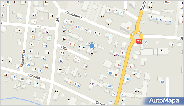 Dębno, Orla, 11, mapa Dębno