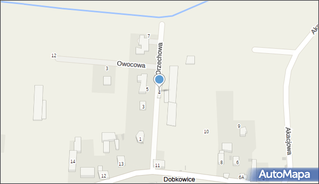 Dobkowice, Orzechowa, 4, mapa Dobkowice