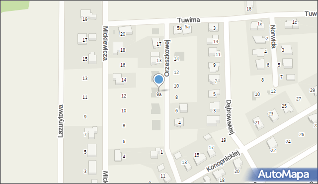 Dobrzykowice, Orzeszkowej Elizy, 9b, mapa Dobrzykowice