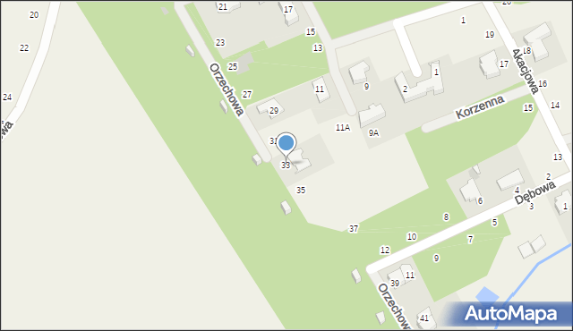 Drwęsa, Orzechowa, 33, mapa Drwęsa