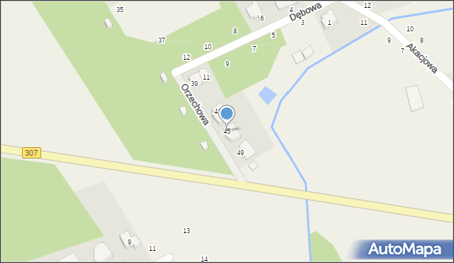 Drwęsa, Orzechowa, 45, mapa Drwęsa