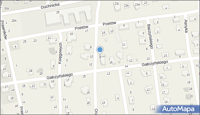 Duchnice, Orzeszkowej Elizy, 9, mapa Duchnice